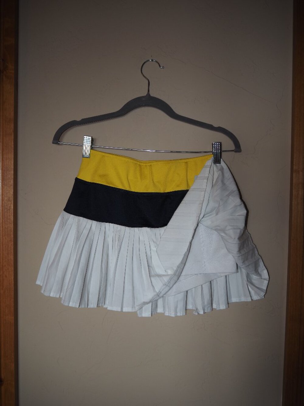 Prince Pleated Tennis Skort Yellow Navy White XS Built In Shorts